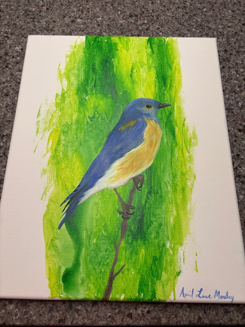 “Bluebird” original mixed media painting
